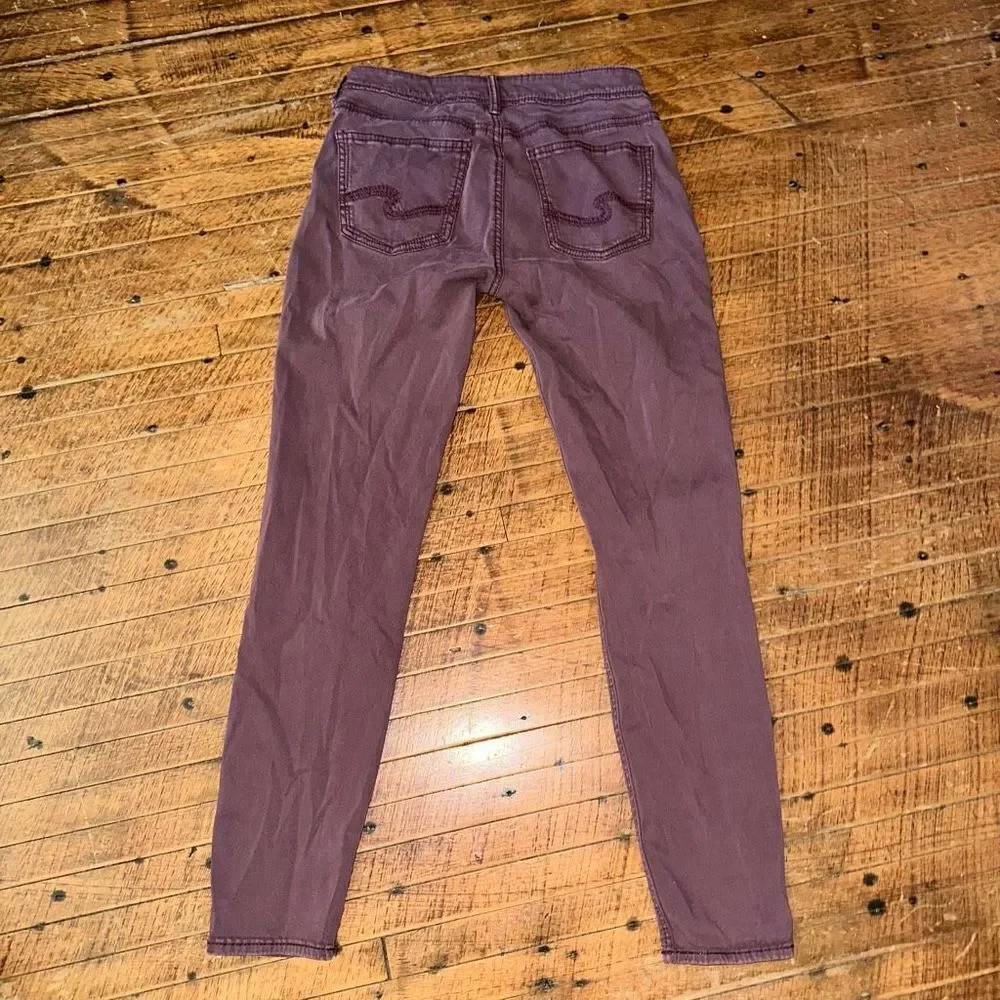 Silver Suki burgundy washed super skinny 31x28 jeans